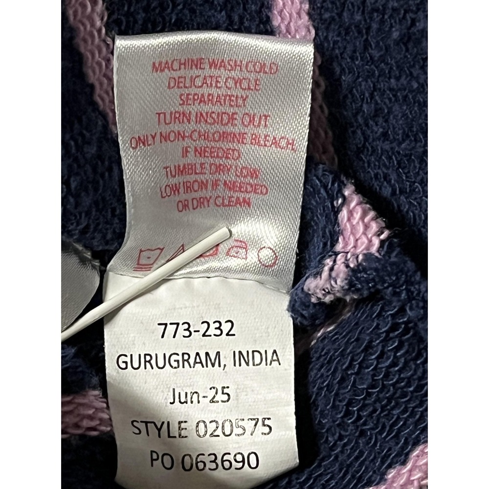 Lilly Pulitzer Sweater Womens XL Blue Stripe Collared V Neck Pullover Knit Top - Picture 7 of 9